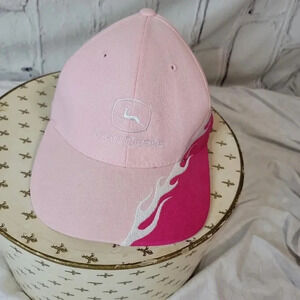 PINK Womens John Deere Baseball Hat Logo Adjustable Cap Casual Barbie Girly Cute